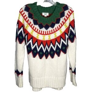 Aerie Knit Sweater Nordic chunky Pullover Womens Size Small oversized fair aisle